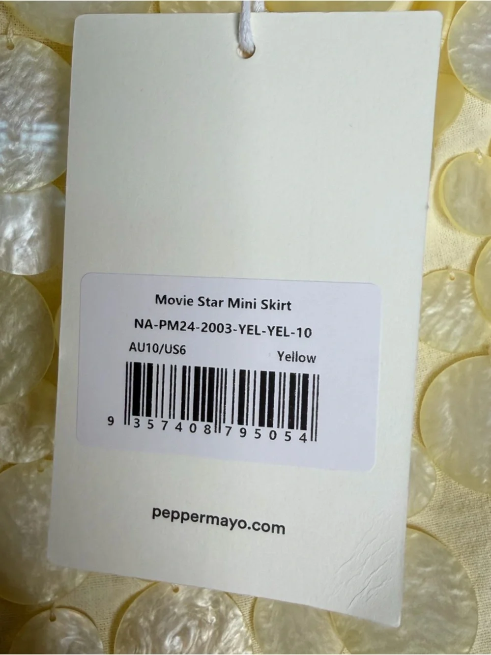 Peppermayo Pale Yellow Sequin Circle Mini Skirt - Picture 6 of 6